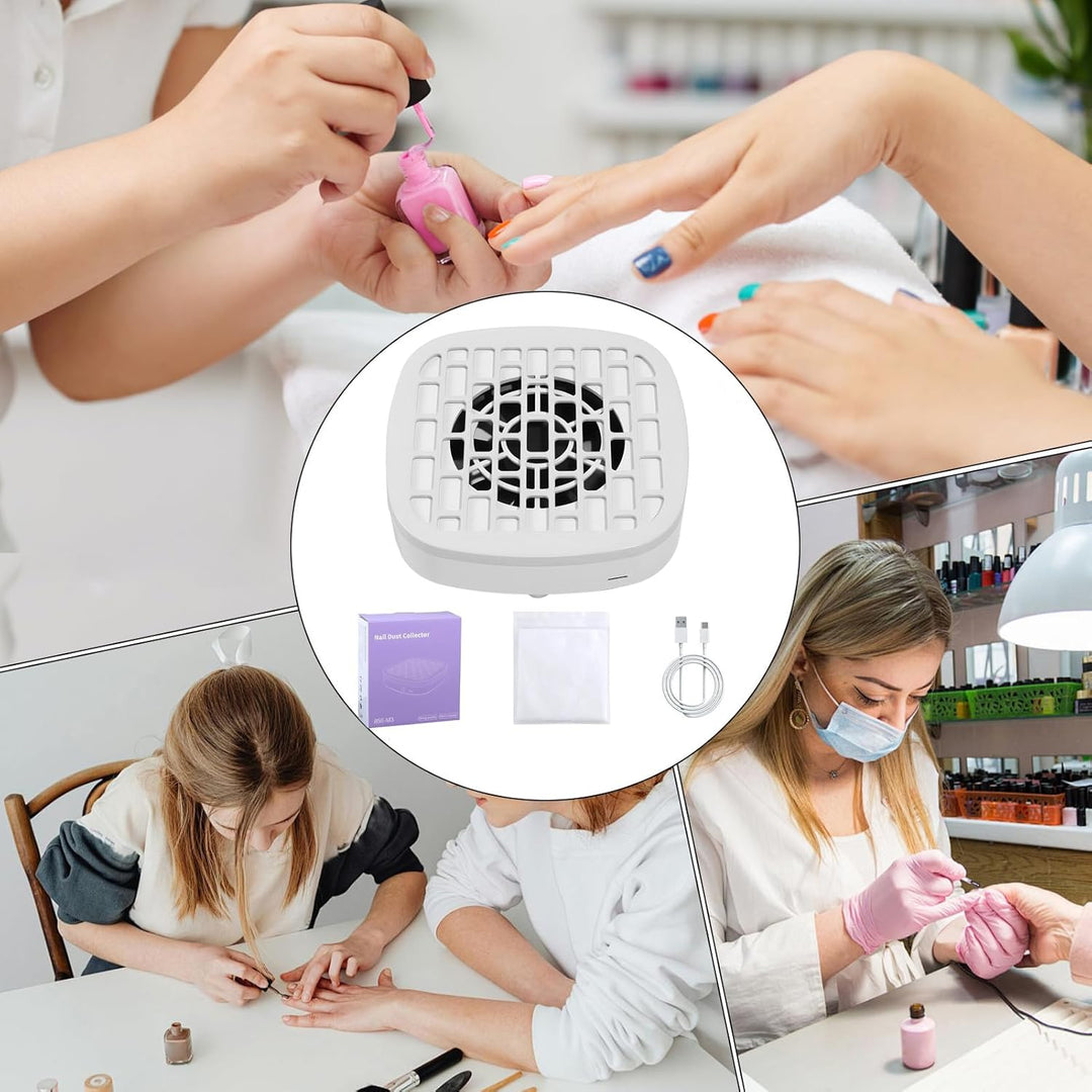 Staubsammler für Nägel, leiser Nagelstaubventilator, Vakuum-Maschine, tragbarer Reiniger, Maniküre-W