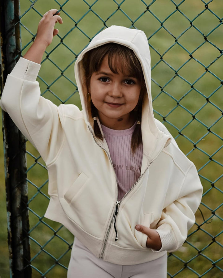 Rolanko Kapuzenpullover für Mädchen mit Reissverschluss, Gemütliche Langarm-Kapuzenjacke Lässiges Sw