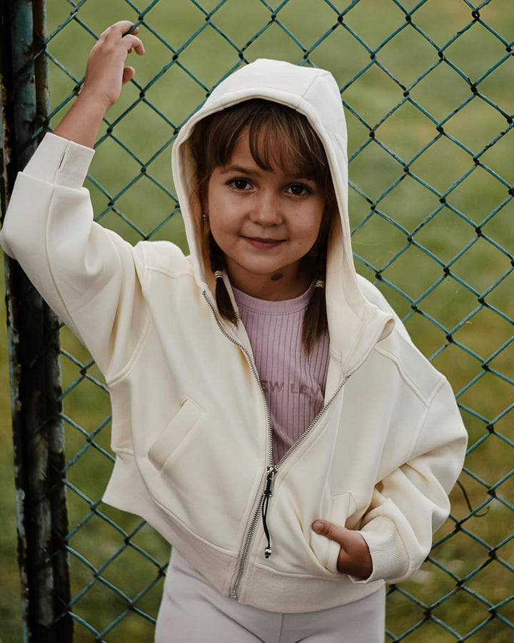 Rolanko Kapuzenpullover für Mädchen mit Reissverschluss, Gemütliche Langarm-Kapuzenjacke Lässiges Sw