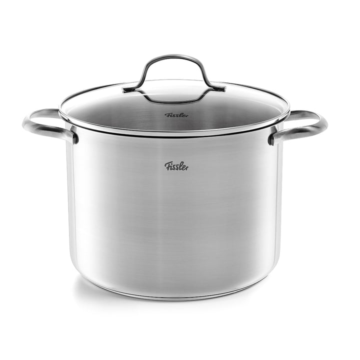 Fissler San Francisco / Edelstahl-Topf (5,3 L - Ø 24 cm) Kochtopf mit Glas-Deckel, Schüttrand, Mess-