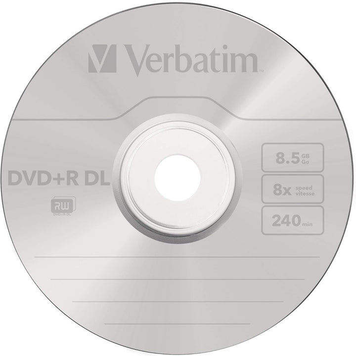 Verbatim DVD+R Double Layer Matt Silver 8.5GB, 50er Pack Spindel, DVD Rohlinge beschreibbar, 8-fache