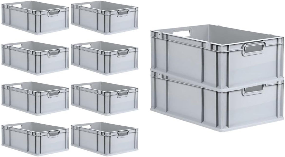 PROREGAL SuperSparSet 10x Eurobox NextGen Grip mit Scharnierdeckel und blauen Schiebeschnappverschlü