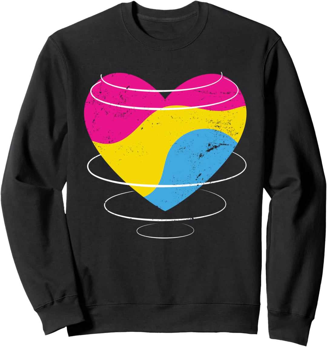 Pan Flagge Herz LGBTQ Gay Pride Pan Geschenk Pansexuell Sweatshirt