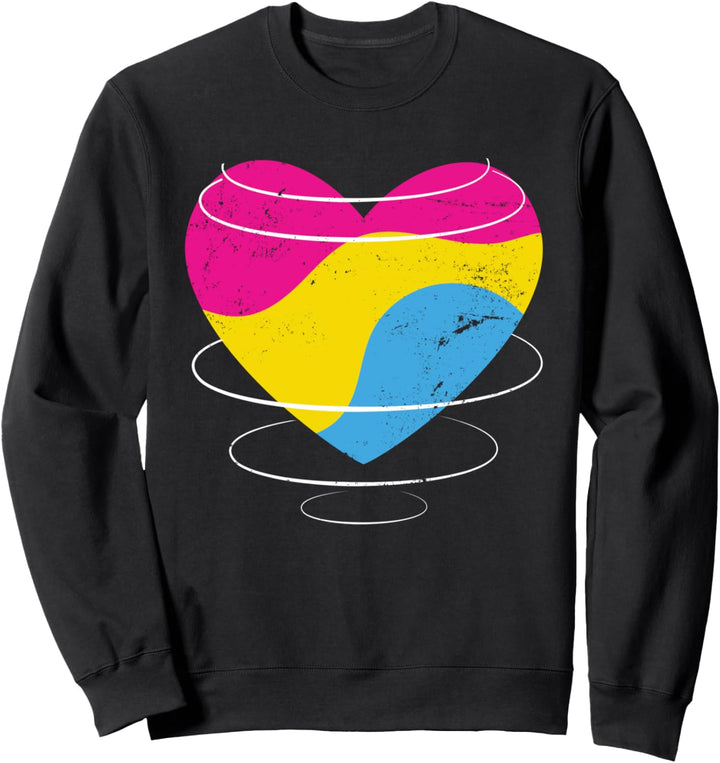 Pan Flagge Herz LGBTQ Gay Pride Pan Geschenk Pansexuell Sweatshirt