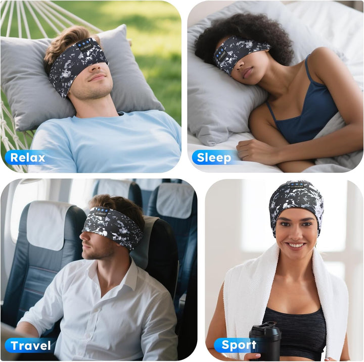 LC-dolida Schlafkopfhörer Bluetooth Schlafen Kopfhörer, Kabellos Sport-Kopfhörer Stirnband 15+ Stund