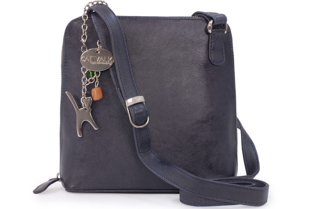 Catwalk Collection Handbags - Damen Leder Umhängetasche - Crossbody Bag/Handtasche Mittelgross - Ver