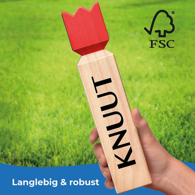 Toyfel XXL Kubb Spiel Knuut - FSC® Holzspiel mit Stoffbeutel – Spannendes Schweden Schach aus Kiefer