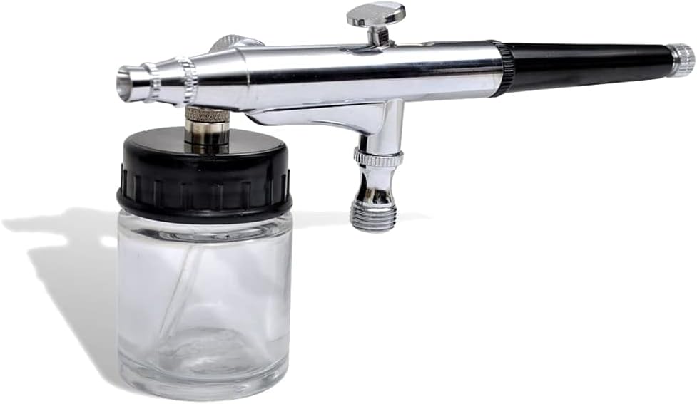 Mangloder Airbrush-Set mit Glasbehälter 0,2 0,3 0,5 mm Düsen, inkl Luftschlauch 1,8 m, Spritzgerät f