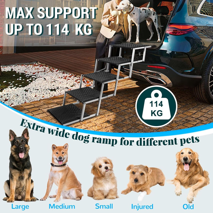 Hundetreppe Auto Klappbar- Hundetreppen Grosse Hunde [bis 113kg] - Gelenkschonende Einstiegshilfe Hu