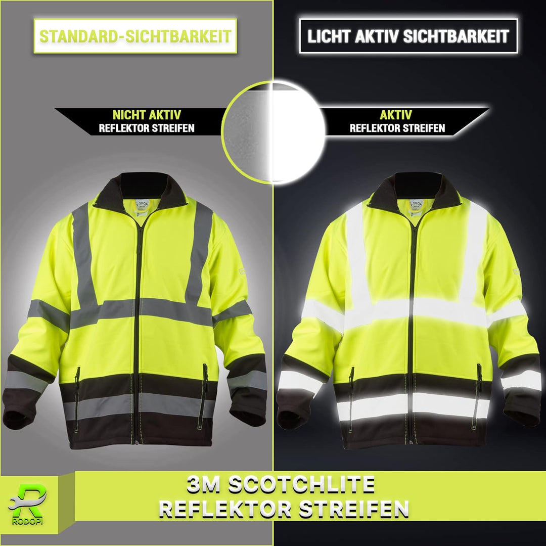 RODOPI FREEZ-Reflex Winter Arbeitsjacke Herren und Damen Gr.S-XXXL Reflektierende Jacke wasserdicht