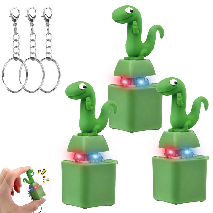 xinrongda Lizard Keychain Sound, 3 Stück Lizard Button Fidget Keychain, Eidechsen-Schlüsselanhänger