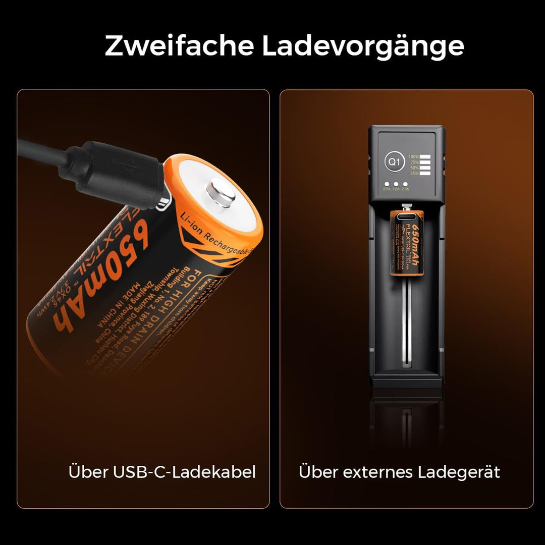 FLEXTAILGEAR Mini Luftpumpe, 34g Ultraleicht, 2,5kPa 180L/min Schnelles Auf- &amp; Abpumpen, Austauschba