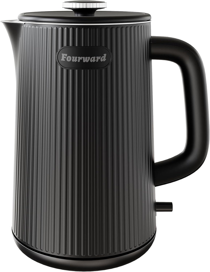 Fourward Wasserkocher - Edelstahl Kettle mit 1,7L Fassungsvermögen, 2200W Schnellkochfunktion, BPA-f