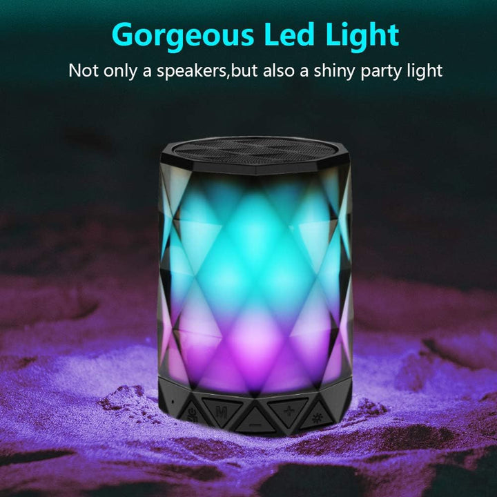 LFS Bluetooth Lautsprecher mit Licht, Musikbox Tragbarer Bluetooth Box wasserdicht, Freisprechfunkti