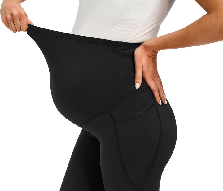 JOYSPELS Umstandsleggings über dem Bauch mit Taschen, Nicht durchsichtig, Workout-Schwangerschafts-L