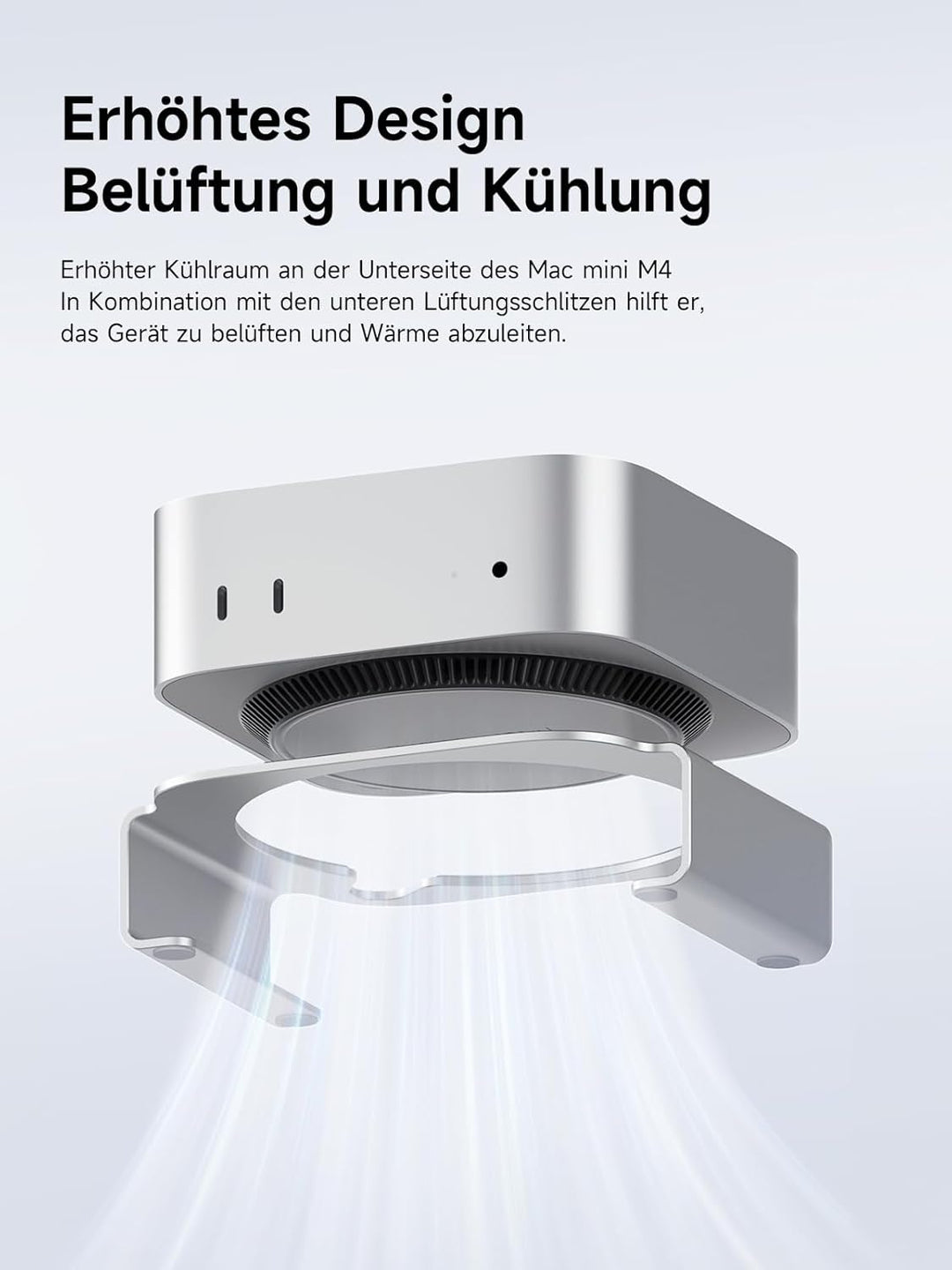 Hagibis Mac Mini M4 Ständer Aluminiumlegierung Halterung für Mac Mini M4/M4 Pro 2024 Belüftung Wärme