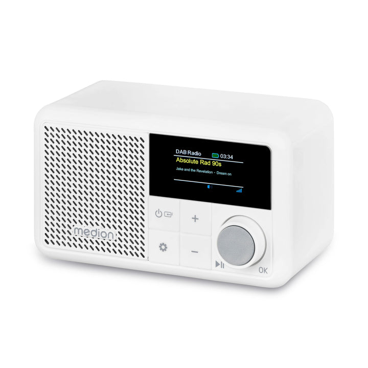 MEDION S66822 Tragbares Mini DAB+ Radio mit Bluetooth (Akku, dimmbares Farbdisplay, Teleskopantenne,