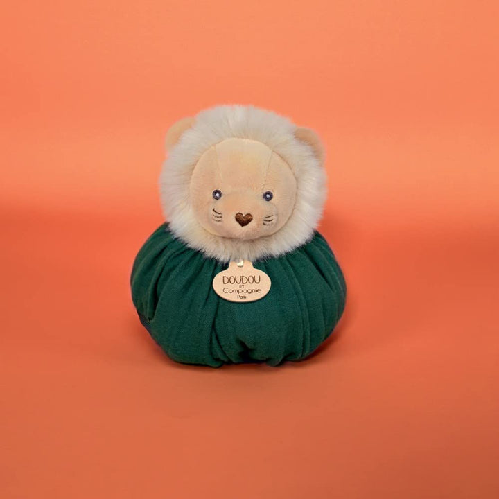 Doudou et Compagnie - DC3931 Kuscheltier Löwe, Kugel, Braun, 25 cm Grün Löwe, Grün Löwe