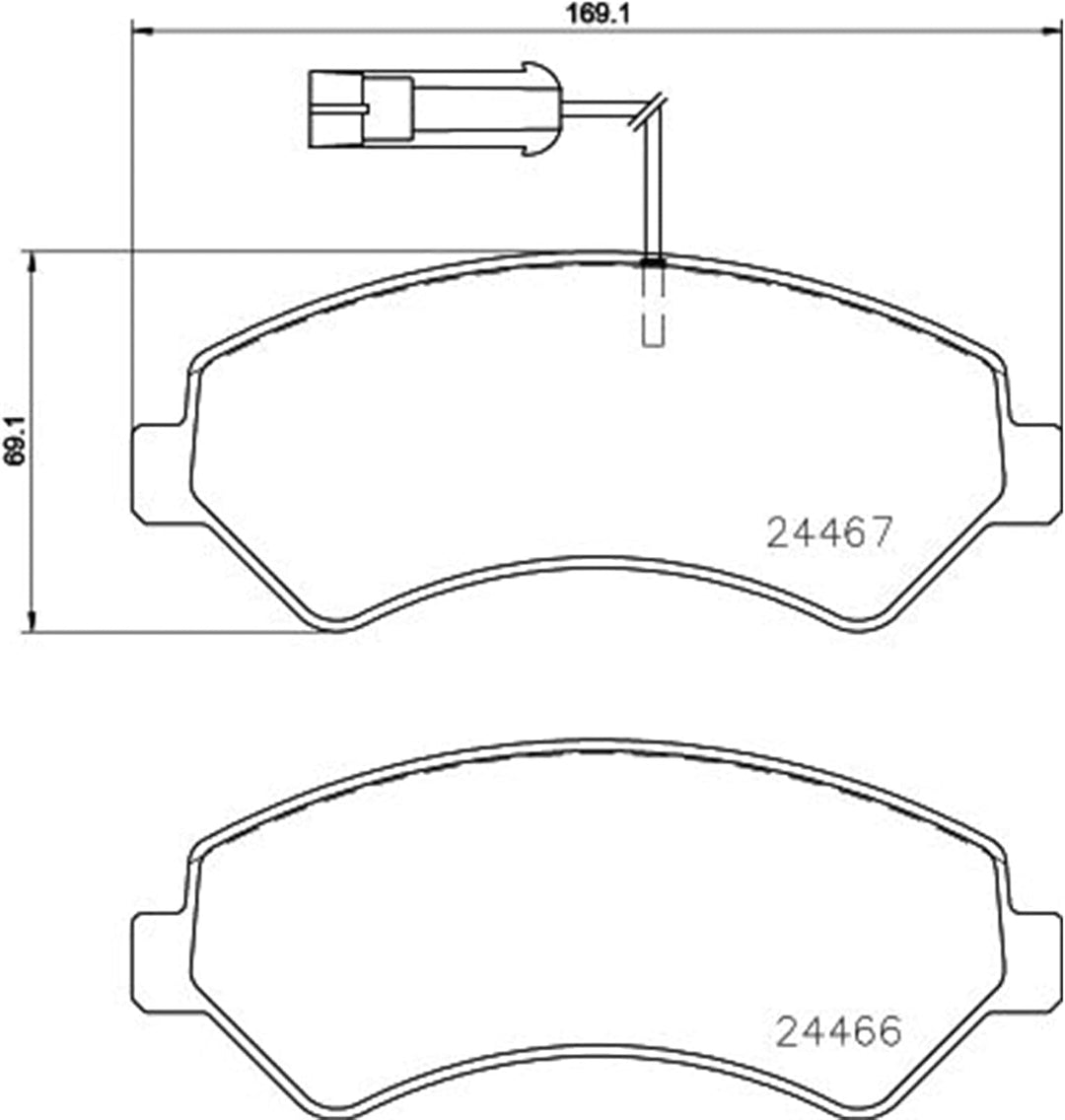 HELLA PAGID 8DB 355 023-011 Bremsbelagsatz - T2472 - Dicke/Stärke: 20.8mm - Bremssystem: Brembo - mi