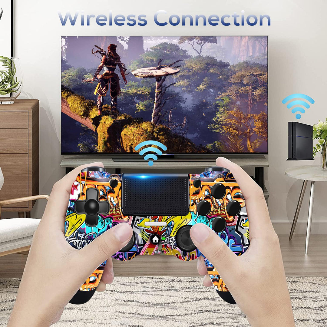 Controller Kompatibel mit PS-4,Integrierte 600 mAh Batterie mit Doppelt Vibrationssensor/6 Achse,Wir