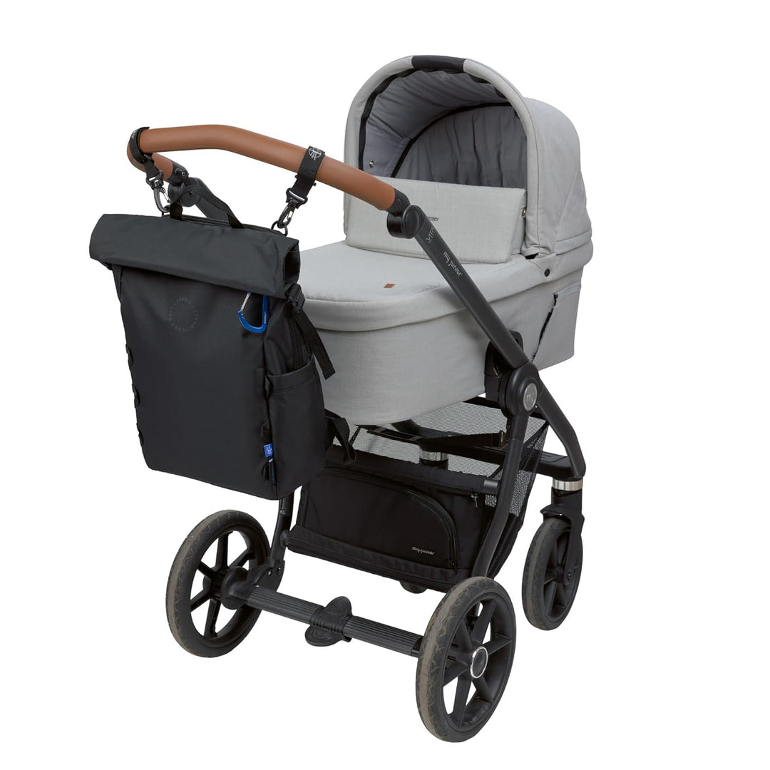 LÄSSIG Baby Wickelrucksack Wickeltasche Rucksack mit Wickelunterlage, Kinderwagenbefestigung, Flasch