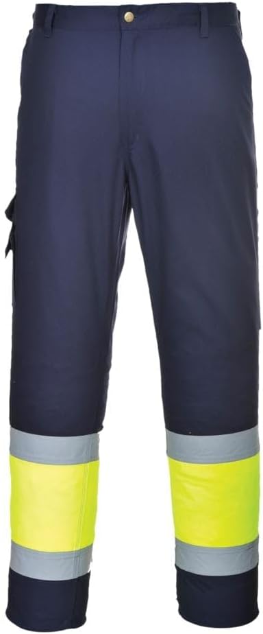 Portwest 2-farbige Warnschutz-Combat Hose, Grösse: M, Farbe: Gelb/Marine, E049YNRM