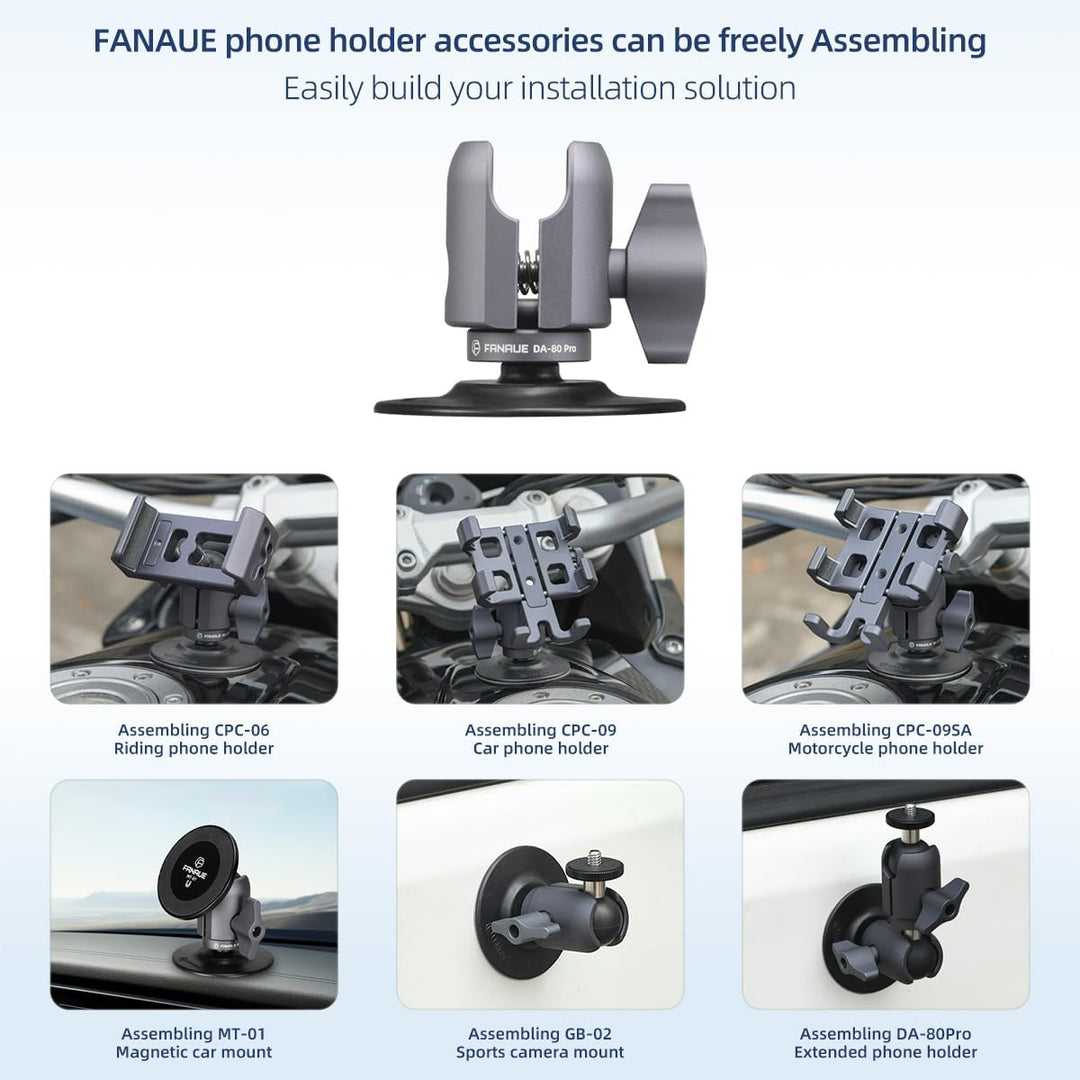 FANAUE Verbindungsarm mit Klebende Kugelkopfbasis Kompatibel mit RAM Mount B Grösse 1" Kugelkopf Ada