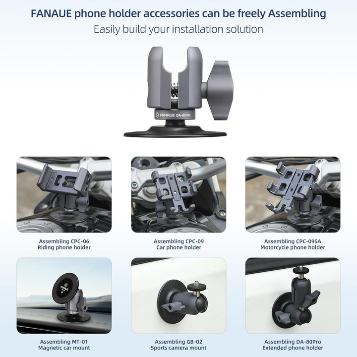 FANAUE Verbindungsarm mit Klebende Kugelkopfbasis Kompatibel mit RAM Mount B Grösse 1" Kugelkopf Ada