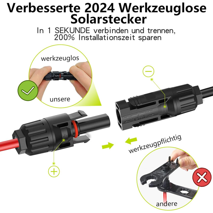MXRPV Solar-Anschlusskabel,Solar-Panel Y Zweig Parallelverbinder, 30A 1000V 6mm² 2 bis 8 Splitter So