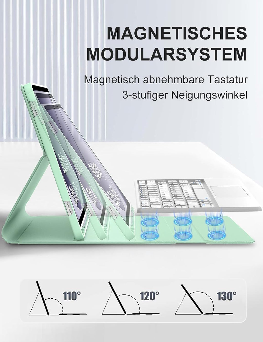 JADEMALL Für Galaxy Tab A9+ 11" (2023) Tastaturhülle mit Touchpad QWERTZ | Mit Touchpad - 120 Tage S