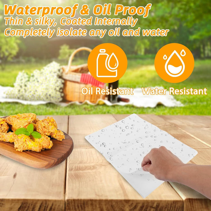 APACALI 500 Blatt Butterbrotpapier, 28x38CM Butterpapier, Käsepapier, Wachspapier für Lebensmittel,