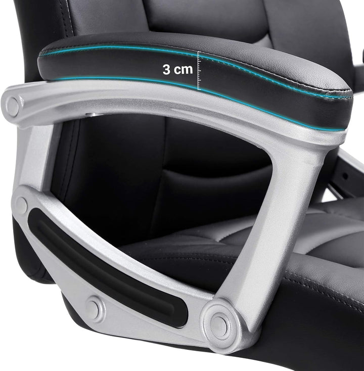 SONGMICS Ergonomischer Bürostuhl, höhenverstellbarer Drehstuhl,Kunstleder, robust, stabil und langle