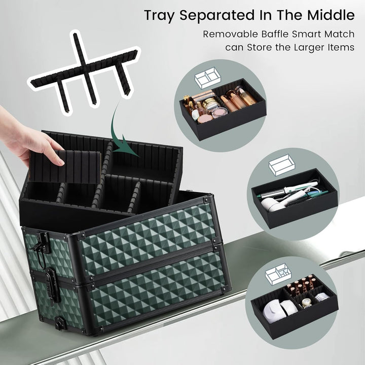 Kosmetikkoffer Trolley 4-in-1 Kosmetikkoffer Gross Kosmetik Trolley Make up Koffer Schminkkoffer mit