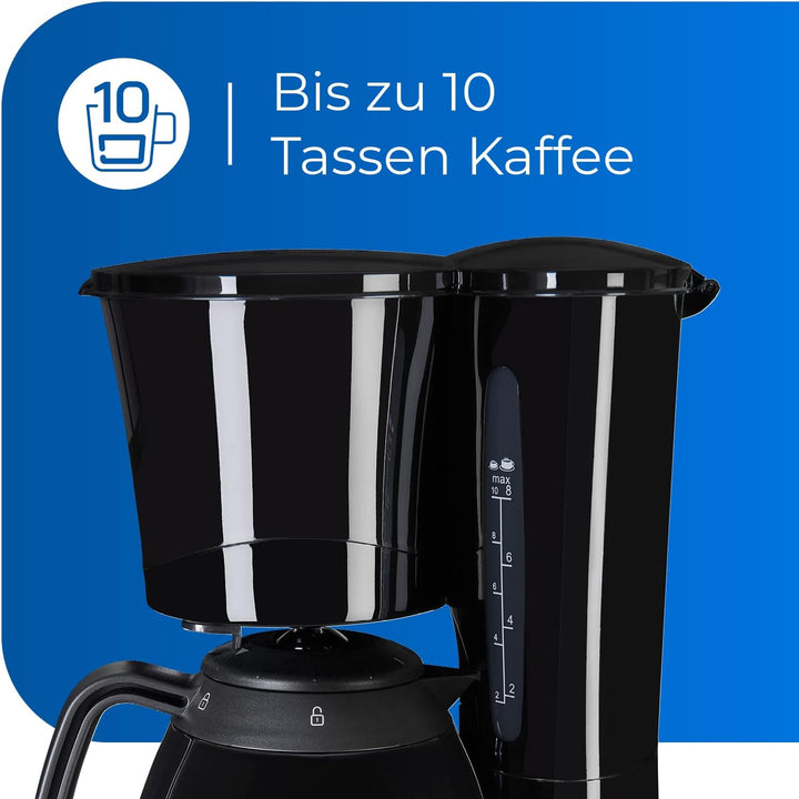 Exquisit Filterkaffemaschine KA 6502 sw | 2 Thermoskannen | 1x4 Filtergrösse | 870 Watt | Abschaltau