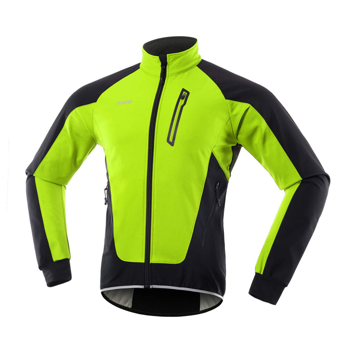 ARSUXEO Herren Winter Fahrradjacke Thermo-Vlies Softshell MTB Fahrrad Outwear Winddicht Wasserdicht