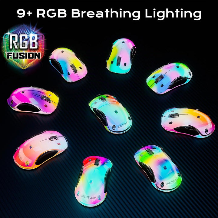 memzuoix LED Kabellose Maus – Wiederaufladbare 2.4G Optische Maus mit Magnetischer Abdeckung, Sanfte