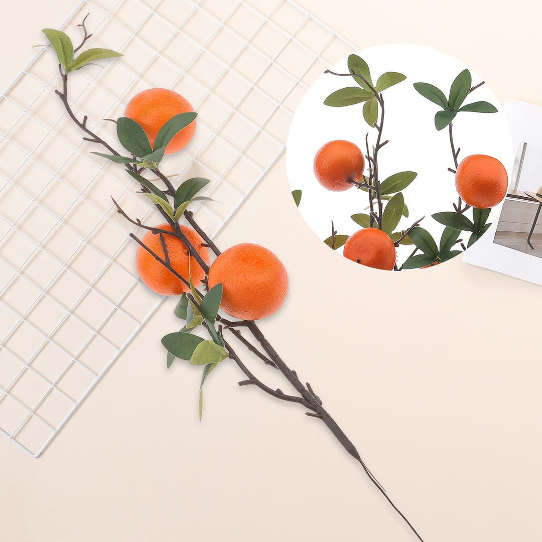 Woration 4Stück Künstliche Apfelsine Zweigstellen Simulationen Mandarine Baum Pflanze Vorbau Frucht
