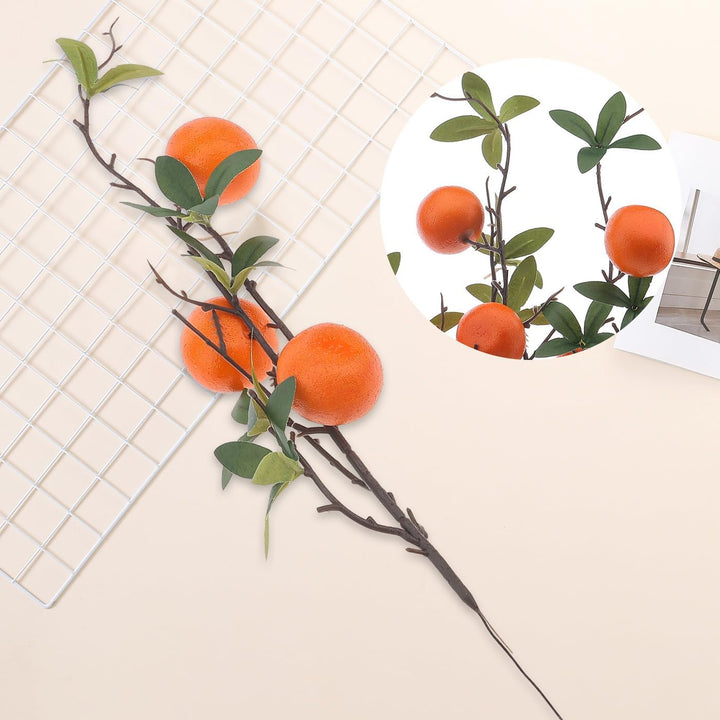 Woration 4Stück Künstliche Apfelsine Zweigstellen Simulationen Mandarine Baum Pflanze Vorbau Frucht