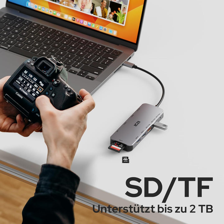 ICZI USB C Docking Station Dual HDMI 11 IN 1 USB Hub 2 HDMI, Gigabit Ethernet, 5X USB C/USB A Ports,