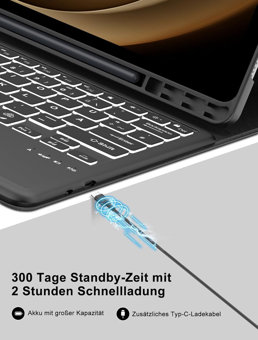 Tastatur Hülle für Samsung Galaxy Tab S10 FE 10.9 Zoll, Kompatibel Samsung Galaxy Tab S9 FE, 7 Farbe