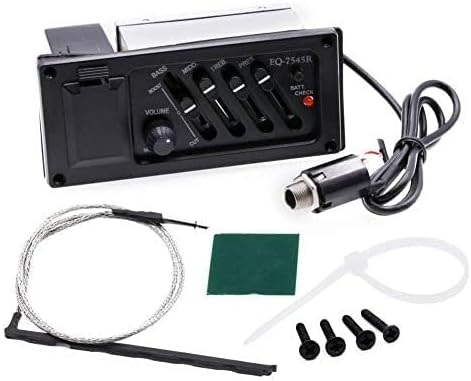 Akustikgitarren-Tonabnehmer 4-Band-Vorverstärker-EQ-Equalizer Piezo-Tonabnehmersystem für Akustikgit