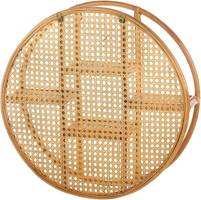 Kobolo Wandregal Hängeregal - Vienna - aus Rattan mit Wiener Geflecht - 4 Ablagen - rund - 60cm