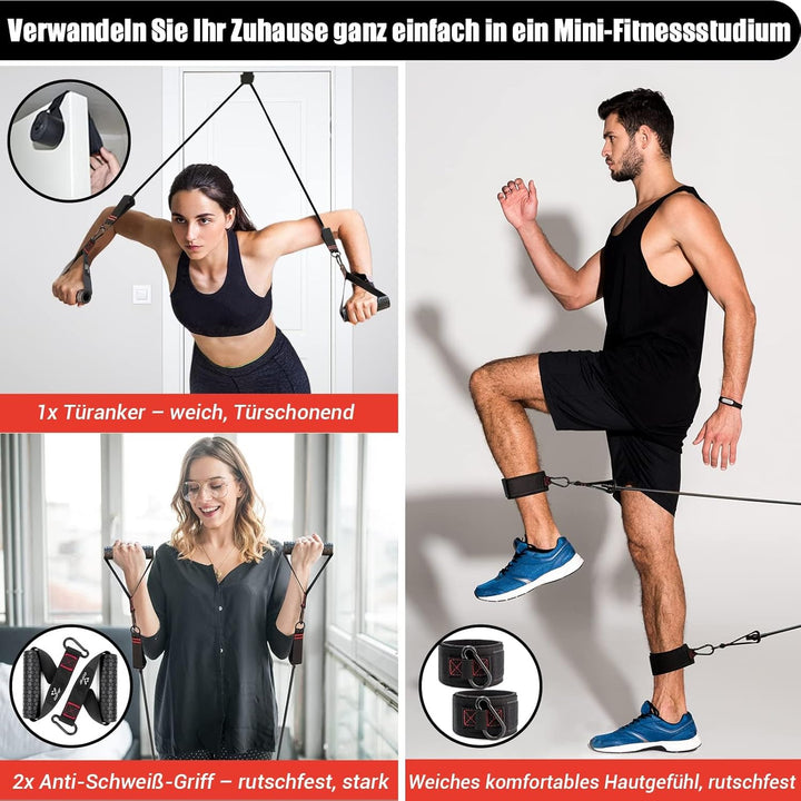 Resistance Bands Widerstandsbänder Set, 5 Fitnessbänder Expander Tube Bands, Fitnessband mit Grossem