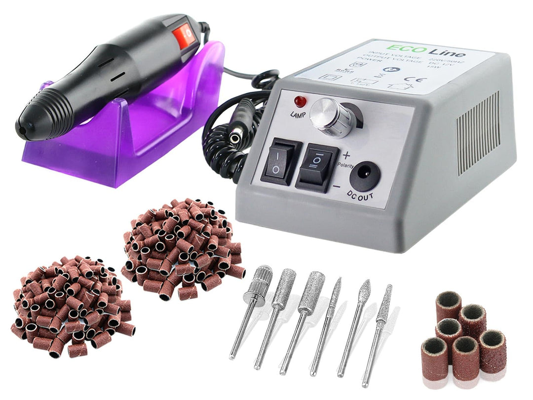 Elektrische Nagelfeile mit Maniküre Set Fusspflegegerät und Diamantschleifer | Fusspflege Pediküre N