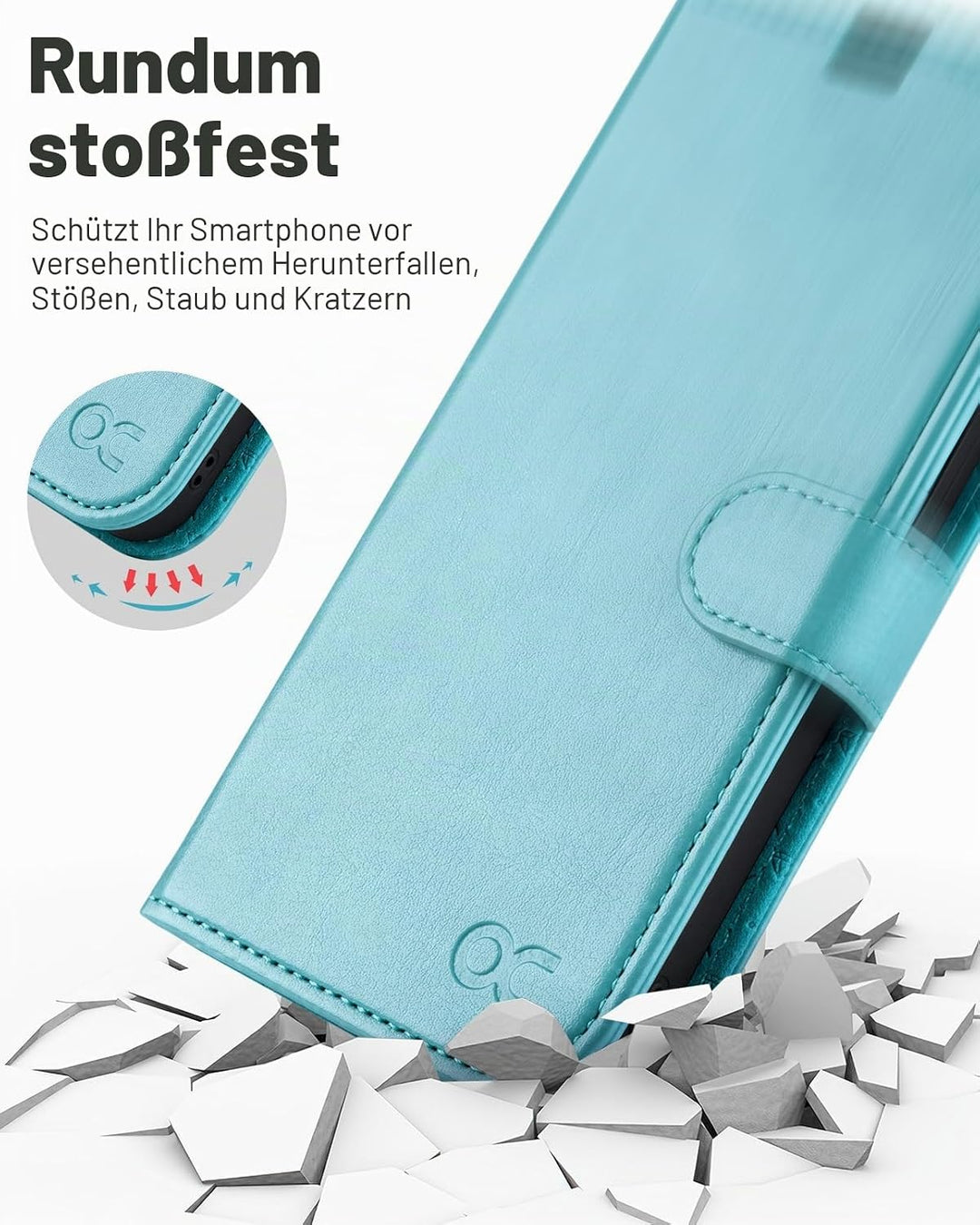 OCASE iPhone 15 Pro Max Hülle(2in1) Leder Stossfestes Case [Abnehmbare magnetische Hülle] [Kabellose