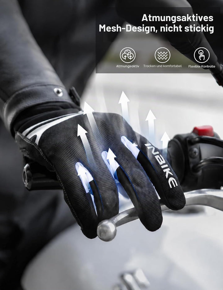 INBIKE Motorrad Handschuhe Motocross Sommer EUDE Foam Schutz Atmungsaktiv Touchscreen Motorradhandsc