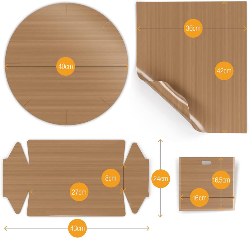 Amazy Dauerbackfolie für Backöfen (9er-Set) Premium wiederverwendbare Backpapier hitzebeständig, und