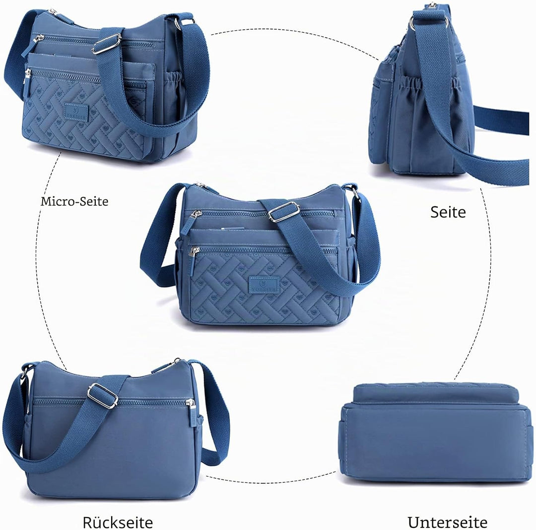 NOTAG Nylon Umhängetasche Damen, Wasserdicht Casual Schultertasche Mehrere Taschen Messenger-Tasche
