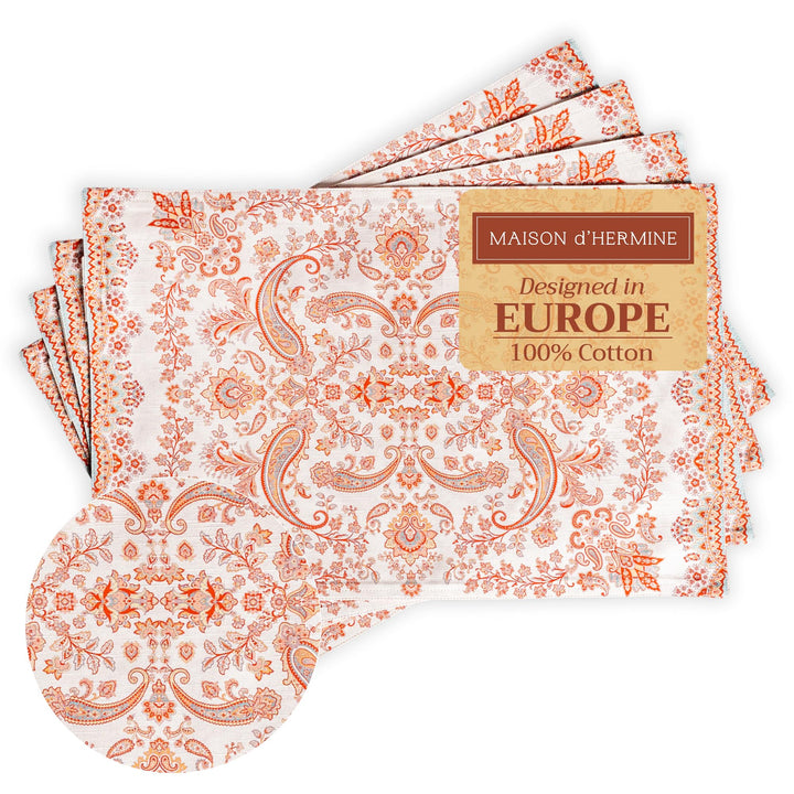 Maison d' Hermine Tischsets, 100% Baumwolle Set mit 4, 33cm x 48cm Tischset für Abendessen, dekorati