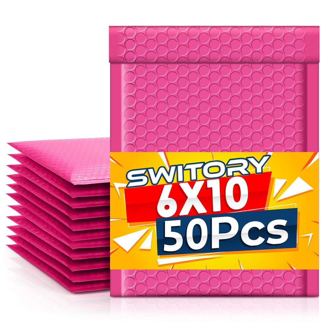 Switory 50 Stück Polsterumschläge A5 Versandtaschen15,3 cm x 26,9 cm Poly Bubble Mailer Gepolsterte